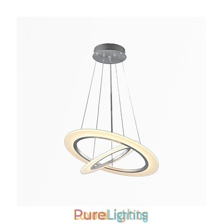 Designer Touch Decorative Acrylic Pendant Light Ceiling Hanging Chandelier Lamps Fixtures with 2 rings