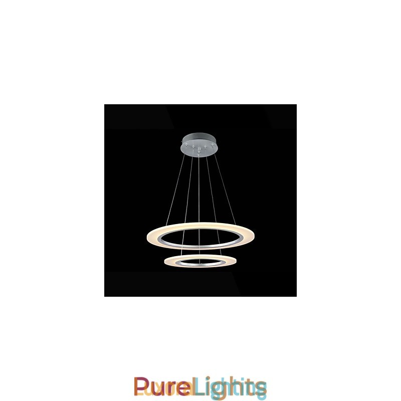 Designer Touch Decorative Acrylic Pendant Light Ceiling Hanging Chandelier Lamps Fixtures with 2 rings