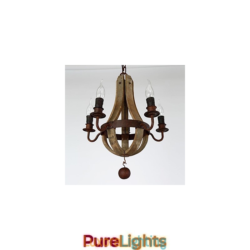 Designer Touch Decorative Vintage Mini Style Painting Wood Bamboo Chandelier