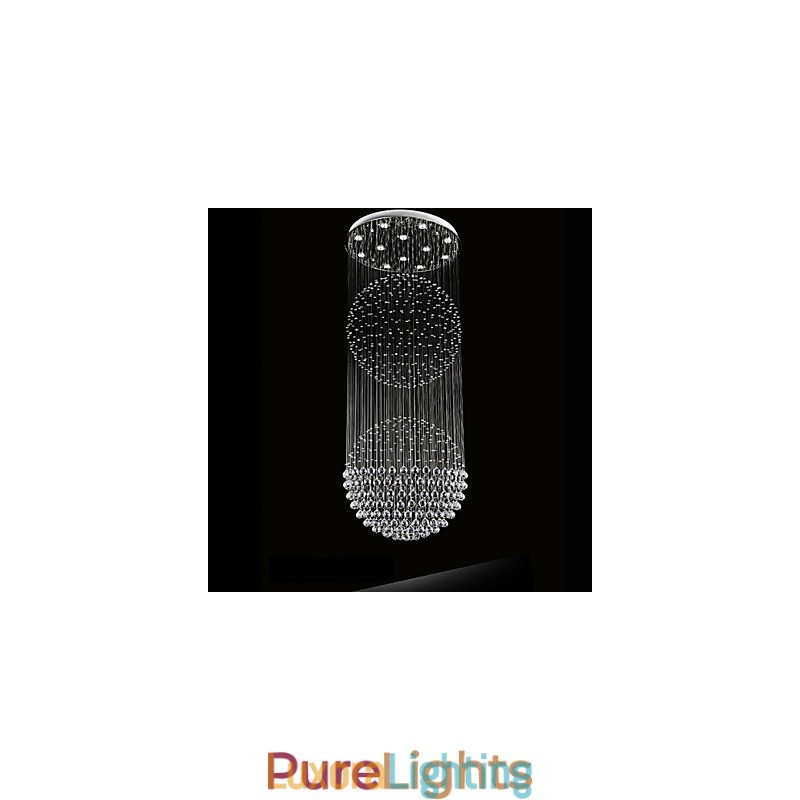 Designer Touch Decorative Pendant Light Modern Crystal Chandelier 12 Lights Silver Canpoy Clear Crystal Globe Ceiling Lamps Fixtures