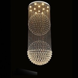 Designer Touch Decorative Pendant Light Modern Crystal Chandelier 12 Lights Silver Canpoy Clear Crystal Globe Ceiling Lamps Fixtures