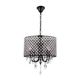 Designer Touch Decorative Modern Contemporary Drum Crystal Chrome Chandelier