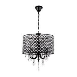 Designer Touch Decorative Modern Contemporary Drum Crystal Chrome Chandelier