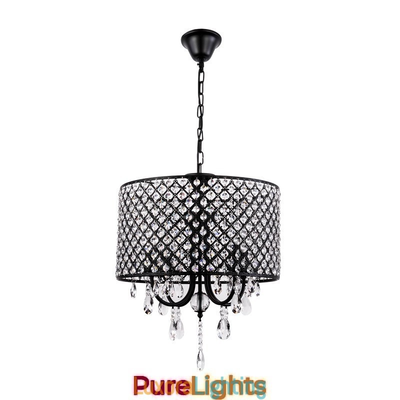 Designer Touch Decorative Modern Contemporary Drum Crystal Chrome Chandelier