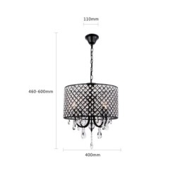 Designer Touch Decorative Modern Contemporary Drum Crystal Chrome Chandelier