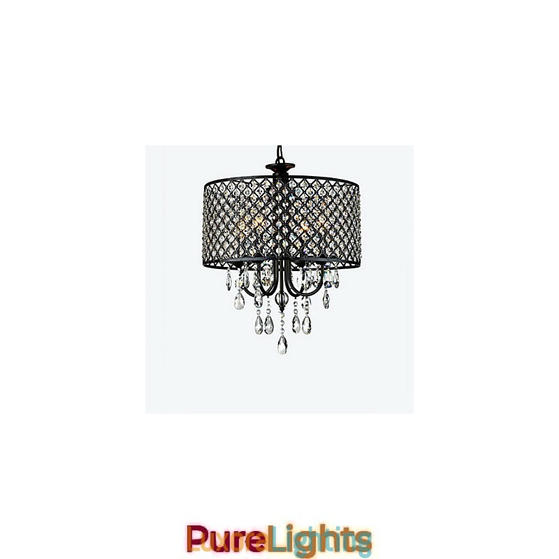 Designer Touch Decorative Modern Contemporary Drum Crystal Chrome Chandelier