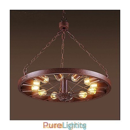 Designer Touch Decorative Retro Wheel Pendant To do The Old Industrial Hanging Lamp