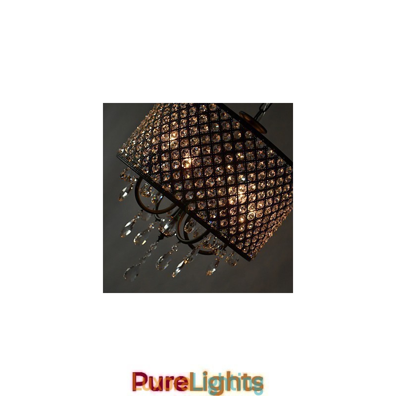 Designer Touch Decorative Modern Contemporary Drum Crystal Chrome Chandelier