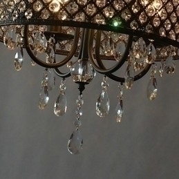 Designer Touch Decorative Modern Contemporary Drum Crystal Chrome Chandelier