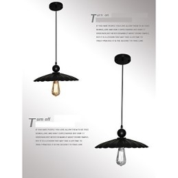 Designer Touch Decorative Medium Vintage Black Umbrella Metal Pendant With One Light
