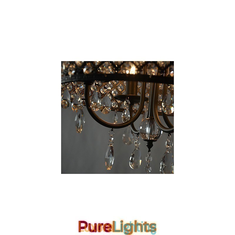Designer Touch Decorative Modern Contemporary Drum Crystal Chrome Chandelier