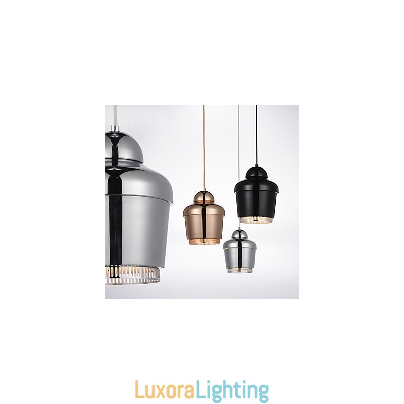 Designer Touch Decorative Pendant Lamp 1 Light Modern Simplicity Golden Chrome Black White Carbon Steel Metal Chandelier