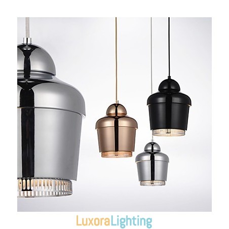 Designer Touch Decorative Pendant Lamp 1 Light Modern Simplicity Golden Chrome Black White Carbon Steel Metal Chandelier