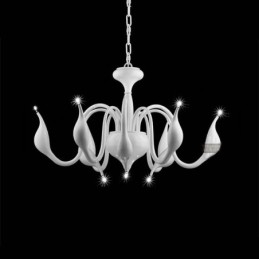 Designer Touch Decorative 9 Light White Modern Contemporary Electroplated Metal Chandelier