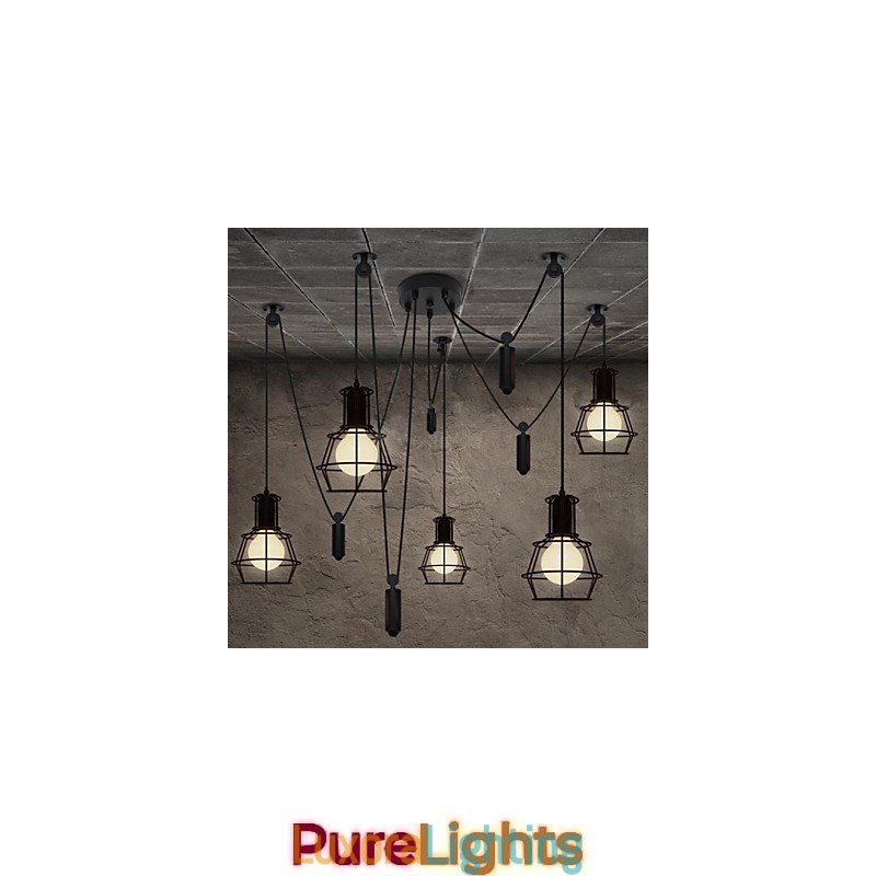 Designer Touch Decorative 5 Heads Chandelier Rustic Lodge Vintage Retro Country Metal