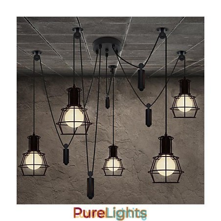 Designer Touch Decorative 5 Heads Chandelier Rustic Lodge Vintage Retro Country Metal