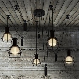 Designer Touch Decorative 5 Heads Chandelier Rustic Lodge Vintage Retro Country Metal