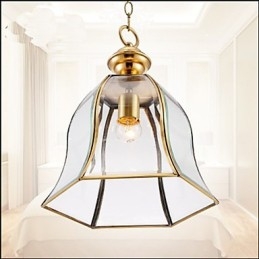 Designer Touch Decorative American Country Small Pendant all Copper Single Glass