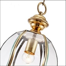 Designer Touch Decorative American Country Small Pendant all Copper Single Glass
