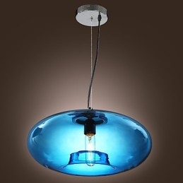 Designer Touch Decorative Pendant Light Modern Design Blue Glass Bulb Included