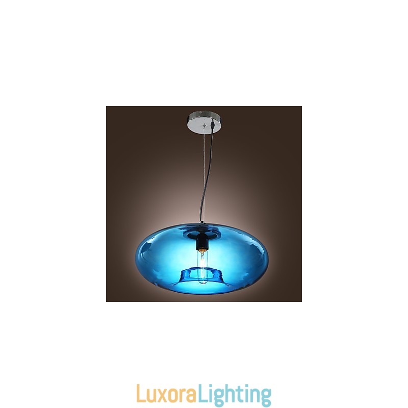 Designer Touch Decorative Pendant Light Modern Design Blue Glass Bulb Included