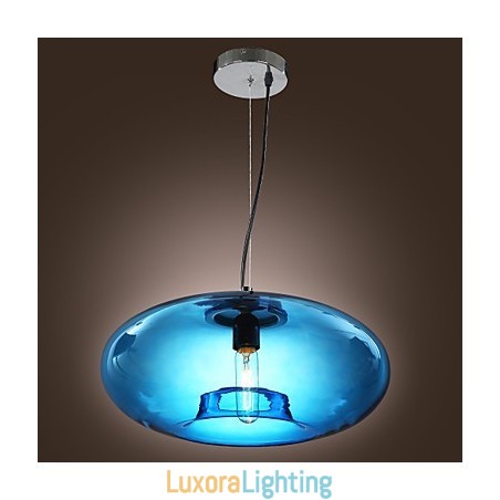 Designer Touch Decorative Pendant Light Modern Design Blue Glass Bulb Included
