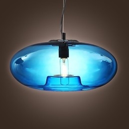 Designer Touch Decorative Pendant Light Modern Design Blue Glass Bulb Included