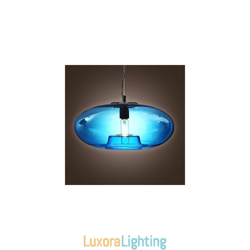Designer Touch Decorative Pendant Light Modern Design Blue Glass Bulb Included