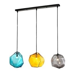 Designer Touch Decorative Pendant 3 Light Italy Style Transparent Electroplating