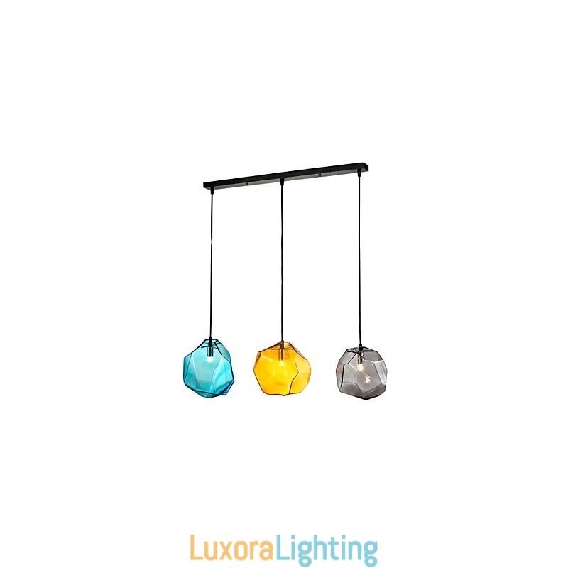 Designer Touch Decorative Pendant 3 Light Italy Style Transparent Electroplating
