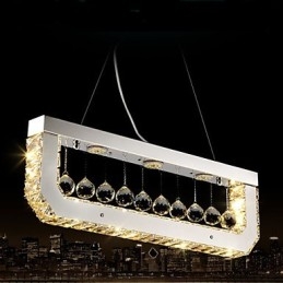 Designer Touch Decorative Crystal Chandelier Droplight Of Rectangular Yellow Light