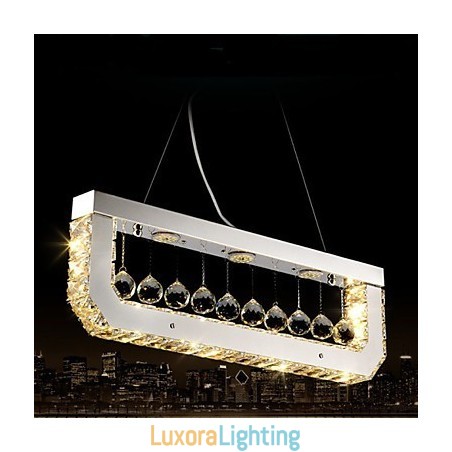 Designer Touch Decorative Crystal Chandelier Droplight Of Rectangular Yellow Light