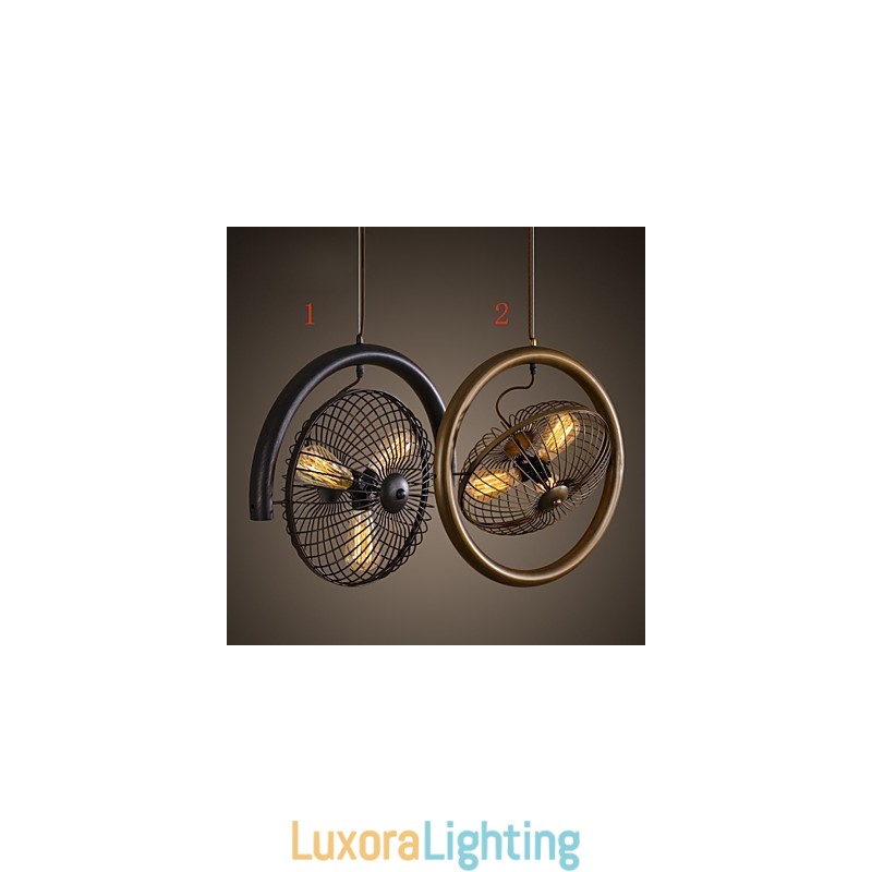 Designer Touch Decorative Retro Classic Metal Ceiling Fan Lights Simple Pendant Lamps Cafe Pendant Lamp