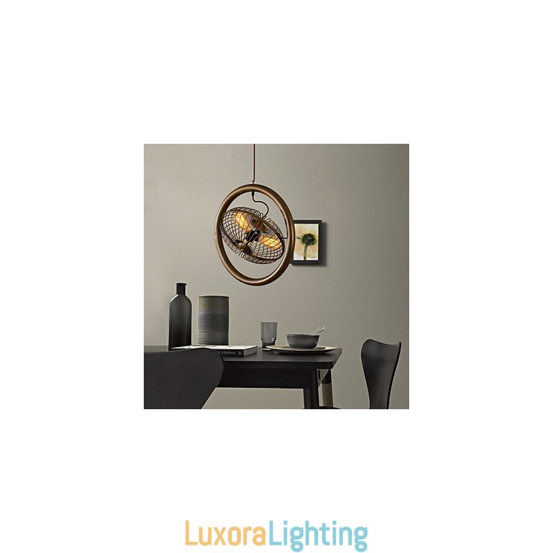 Designer Touch Decorative Retro Classic Metal Ceiling Fan Lights Simple Pendant Lamps Cafe Pendant Lamp