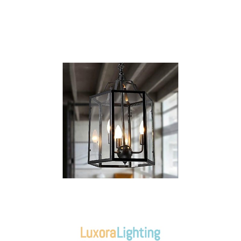 Designer Touch Decorative Traditional Classic Vintage Retro Lantern Country Mini Style Painting Metal Pendant Light Dining