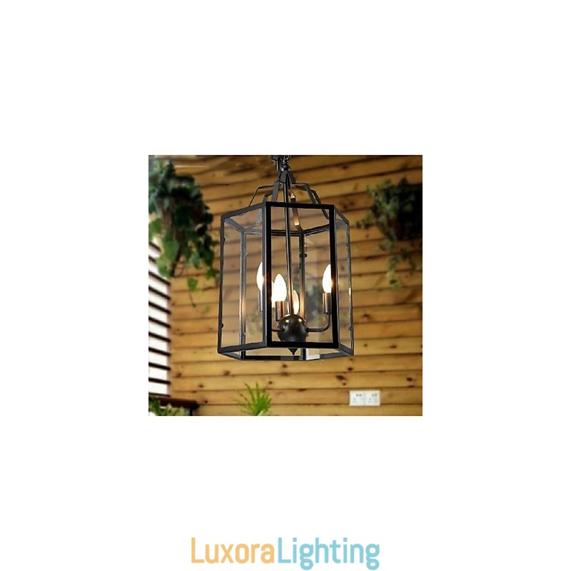 Designer Touch Decorative Traditional Classic Vintage Retro Lantern Country Mini Style Painting Metal Pendant Light Dining