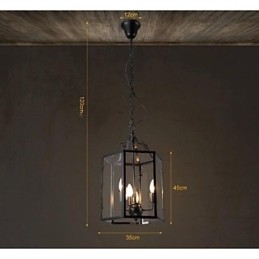 Designer Touch Decorative Traditional Classic Vintage Retro Lantern Country Mini Style Painting Metal Pendant Light Dining