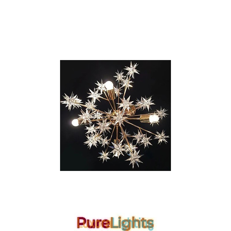 Designer Touch Decorative Creative Spark Wrought Iron Ball Stars Droplight Atmosphere