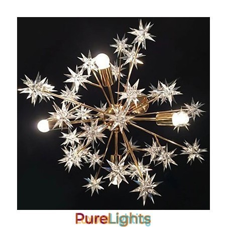 Designer Touch Decorative Creative Spark Wrought Iron Ball Stars Droplight Atmosphere