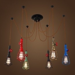 Designer Touch Decorative 6 Lights Vintage Pendant Light Waterpipe Design Lights