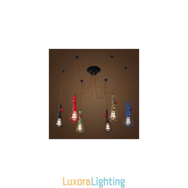 Designer Touch Decorative 6 Lights Vintage Pendant Light Waterpipe Design Lights
