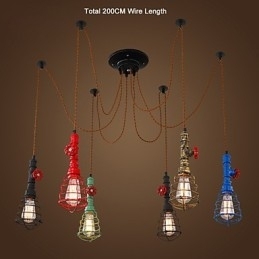 Designer Touch Decorative 6 Lights Vintage Pendant Light Waterpipe Design Lights