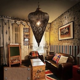 Designer Touch Decorative Southeast Asian American Retro Hand Hollow Iron Chandelier