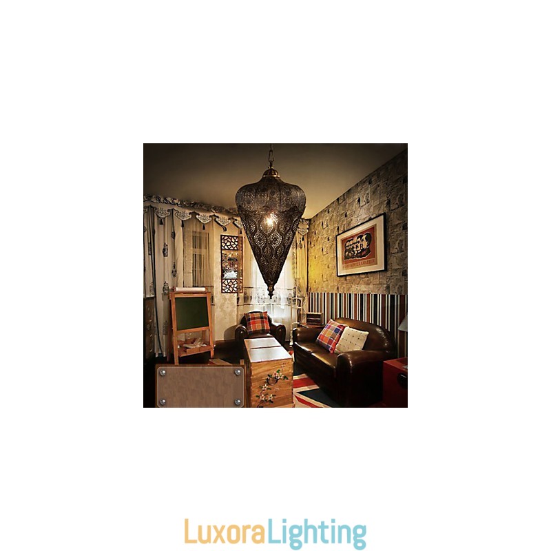 Designer Touch Decorative Southeast Asian American Retro Hand Hollow Iron Chandelier