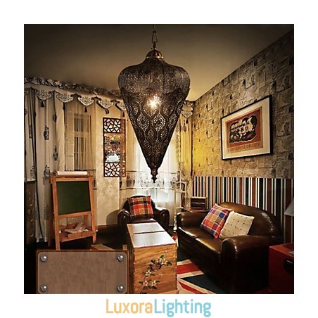 Designer Touch Decorative Southeast Asian American Retro Hand Hollow Iron Chandelier