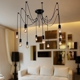 Designer Touch Decorative Chandelier Vintage Design Bulbs Included Living 10 Lights Pendant Light