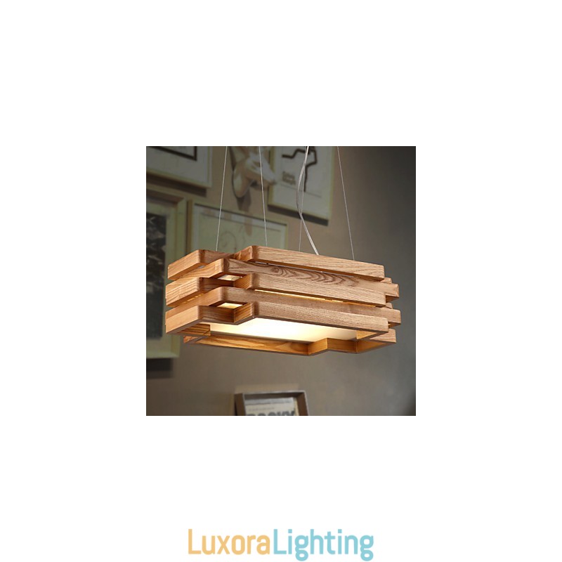 Designer Touch Decorative Modern Contemporary Country Mini Style Wood Bamboo Pendant Light