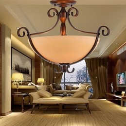 Designer Touch Decorative Rustic Lodge Vintage Mini Style Painting Metal Pendant Light