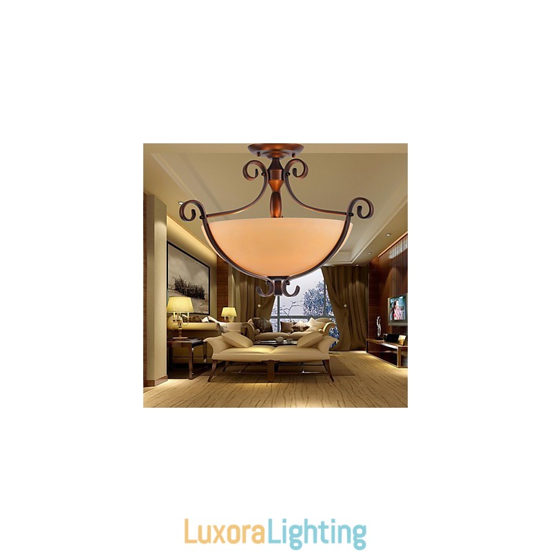 Designer Touch Decorative Rustic Lodge Vintage Mini Style Painting Metal Pendant Light