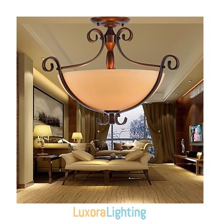 Designer Touch Decorative Rustic Lodge Vintage Mini Style Painting Metal Pendant Light